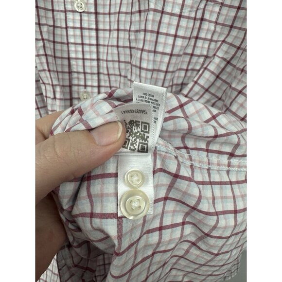 Bonobos Plaid Button Front Top Men 3XL Red White Long Sleeve Preppy Standard Fit - Picture 6 of 8